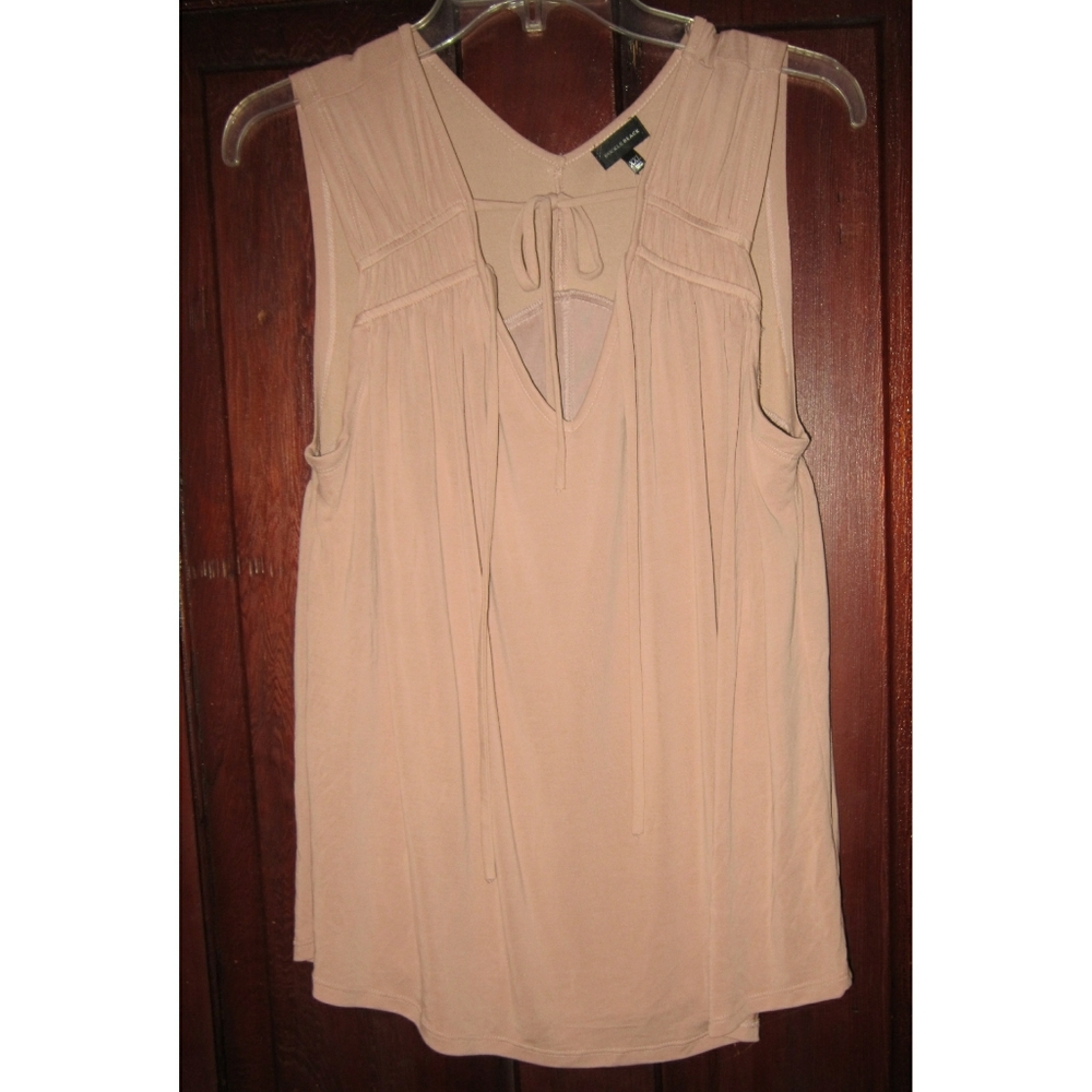 Buckle Black New XXL Shaping Stretch Top Shirt Blouse Nude Keyhole Ties